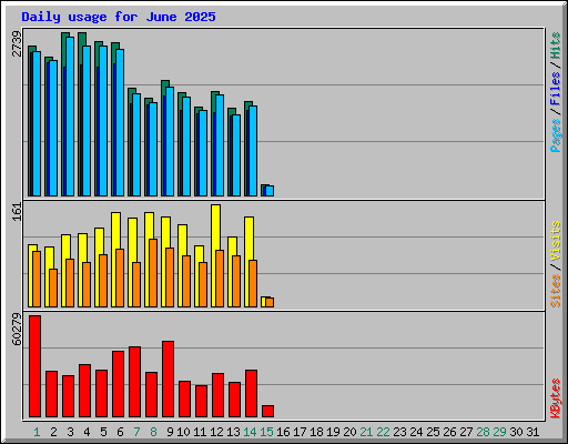 Daily usage for June 2025
