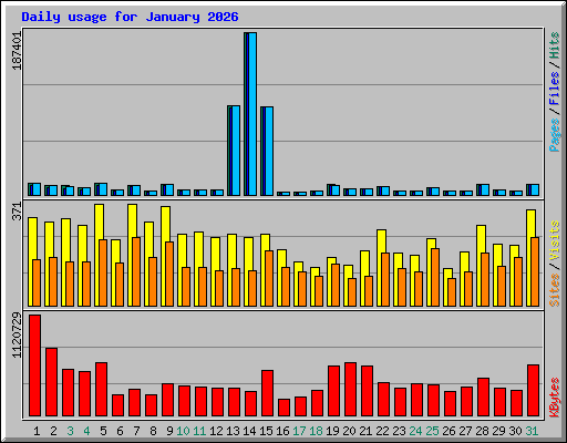 Daily usage for January 2026